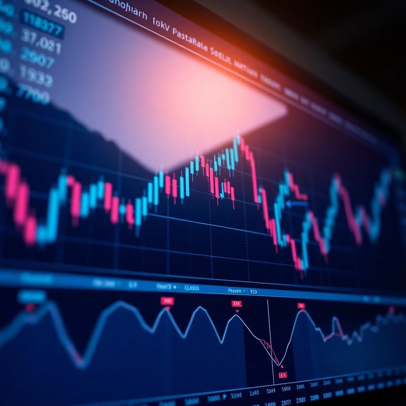 Vmesnik trading platforme z indigo grafi in signalnimi prekrivi
